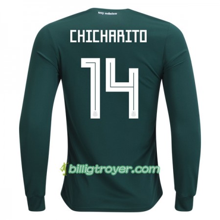 Billige Fotballdrakter Mexico Chicharito 14 VM 2018 Hjemmedraktsett Langermet